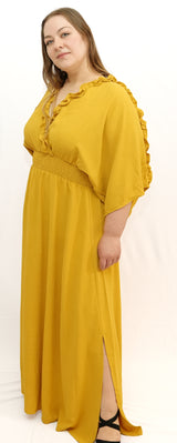 Ruffled Surplice Maxi Dress