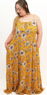 Maxi Tiered Dress with Front Ties