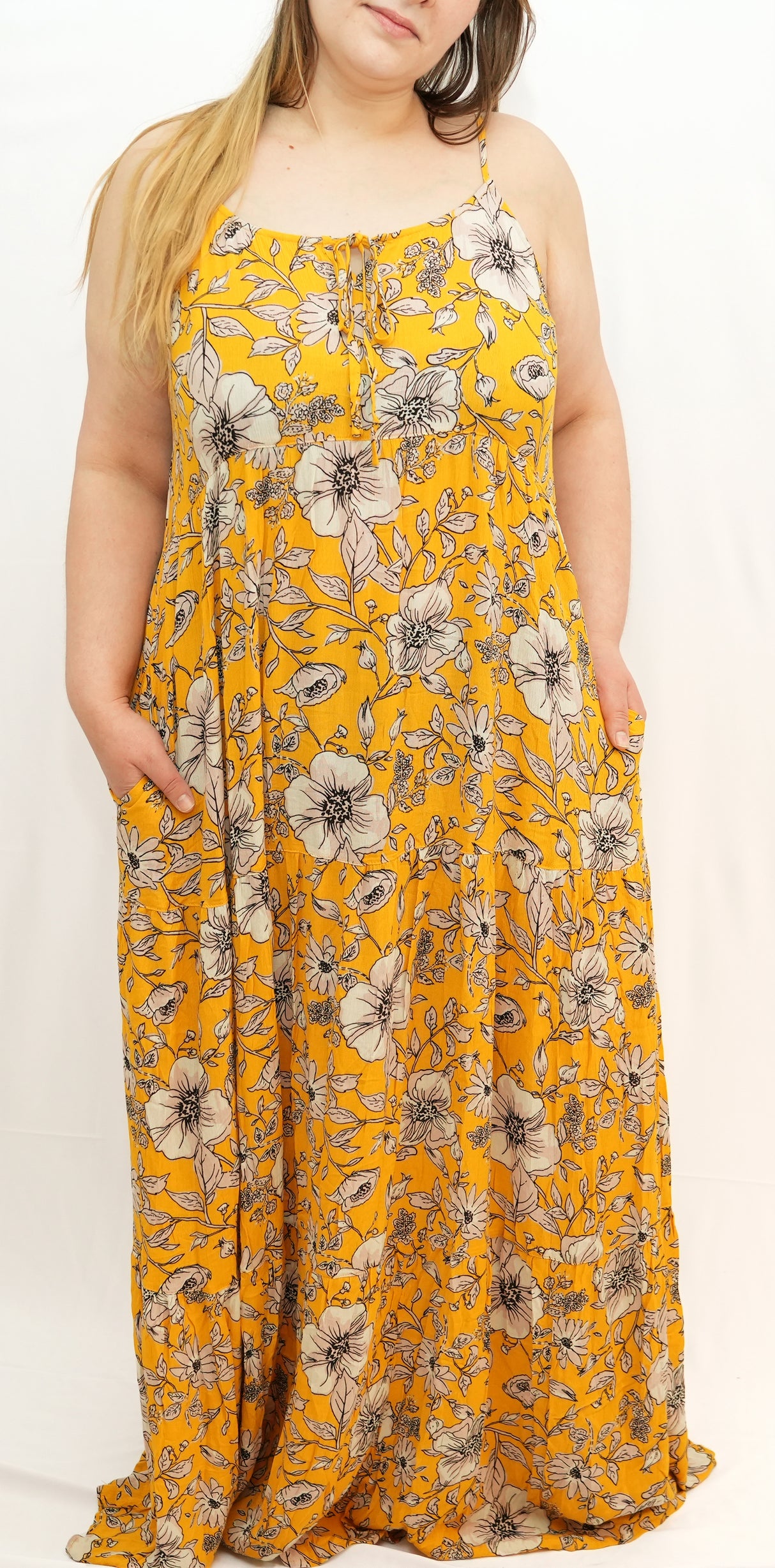 Maxi Tiered Dress with Front Ties