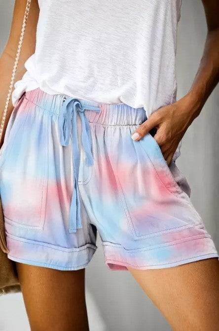 Tie Dye Drawstring Shorts