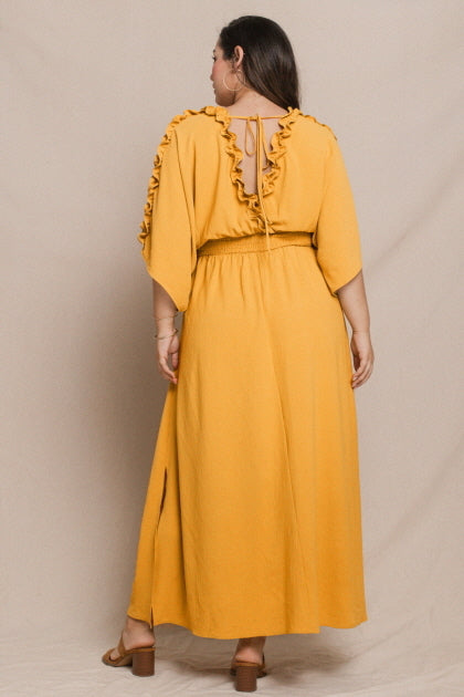 Ruffled Surplice Maxi Dress