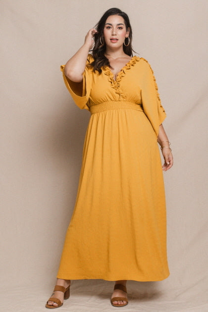 Ruffled Surplice Maxi Dress