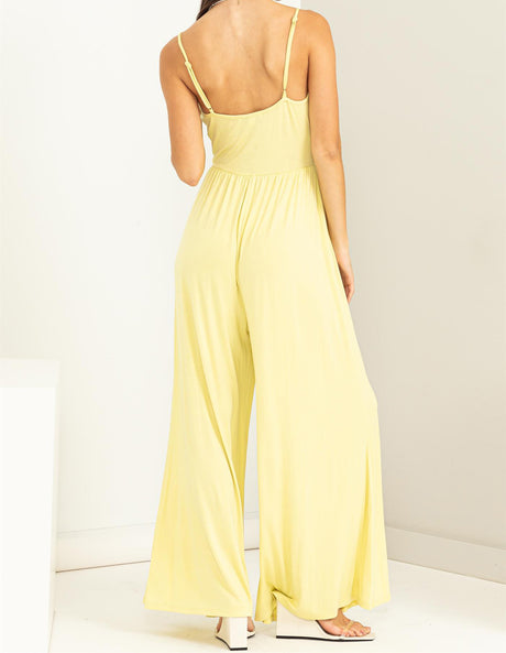 Urban Touch Sleeveless Button-Front Jumpsuit