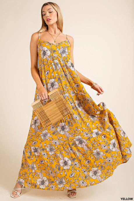 Maxi Tiered Dress with Front Ties