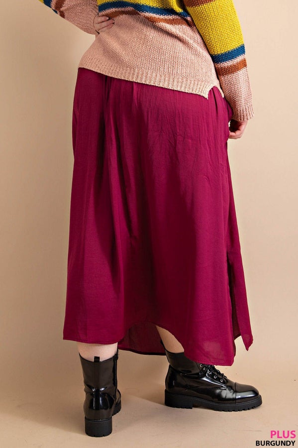Slit Skirt With Pockets