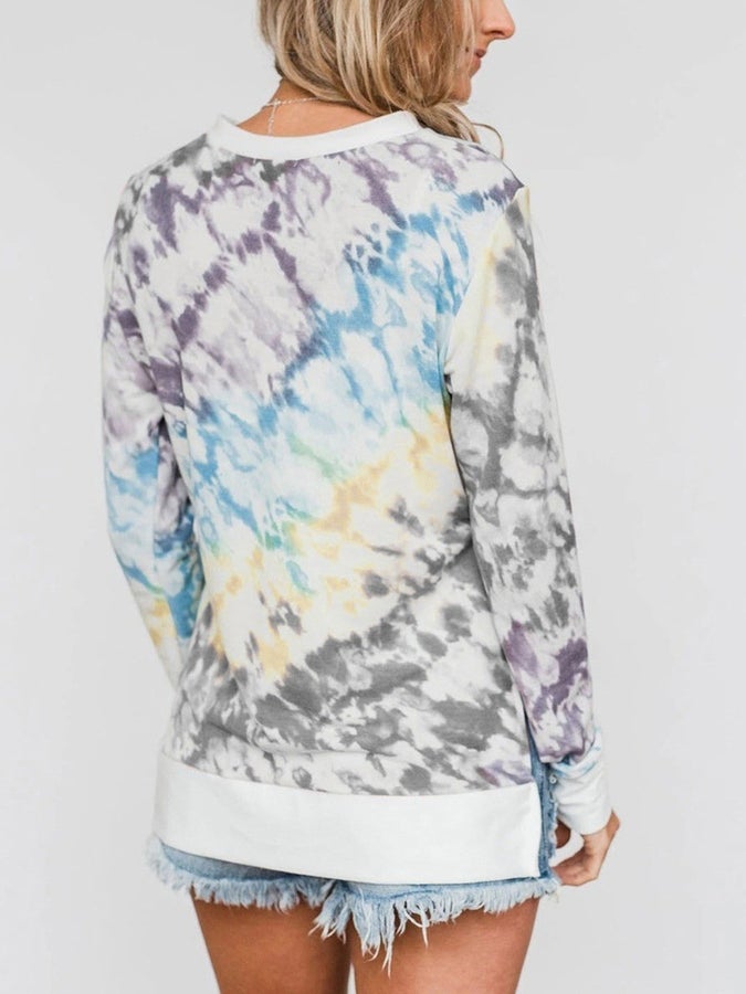 Split Hi-Lo Tie Dye Long Sleeve